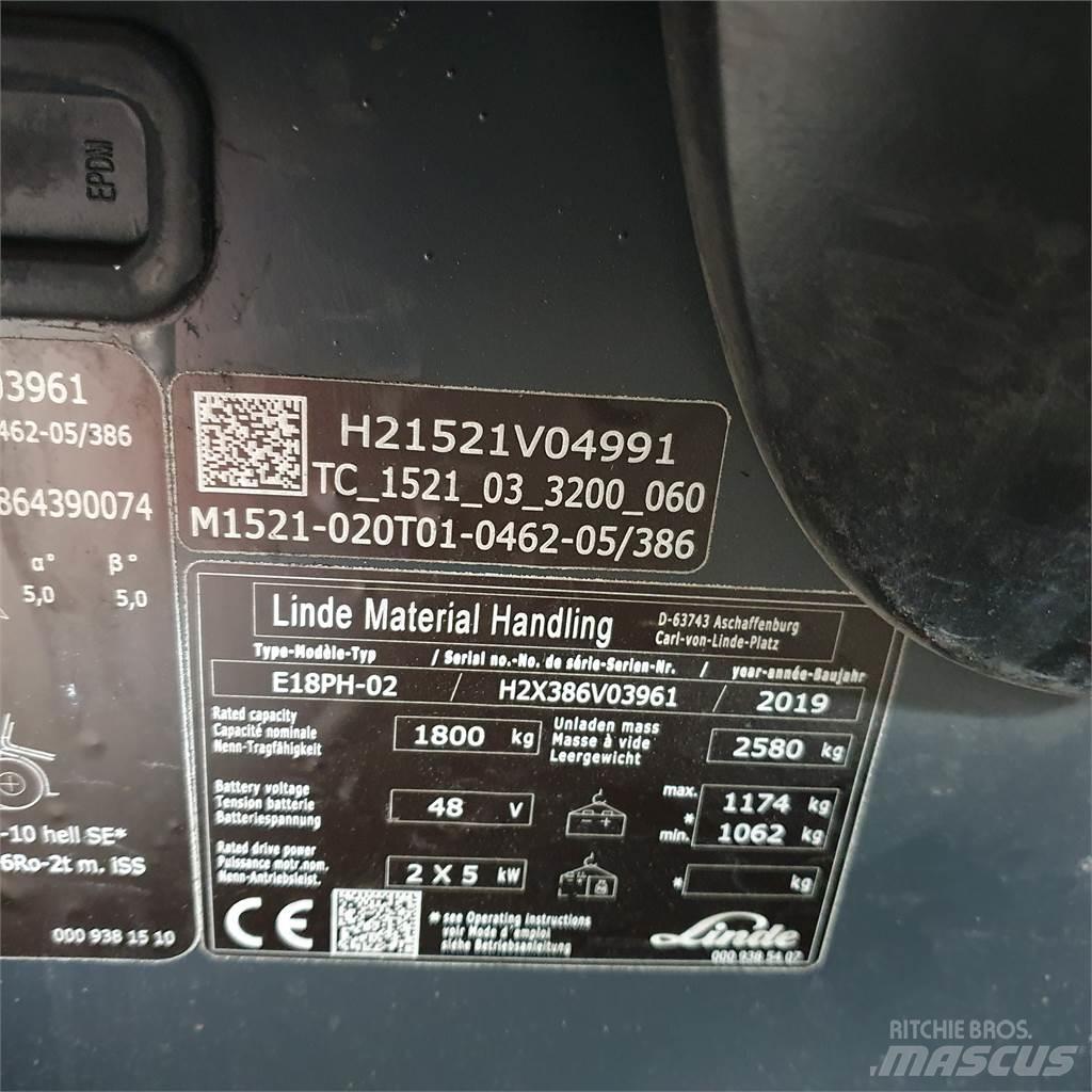 Linde E18PH Empilhadores eléctricos