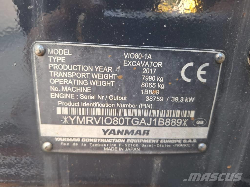 Yanmar Vio 80-1A Escavadoras Midi 7t - 12t
