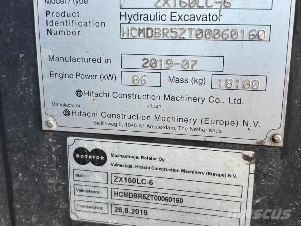 Hitachi ZX 160 LC-6 Escavadeiras de esteiras