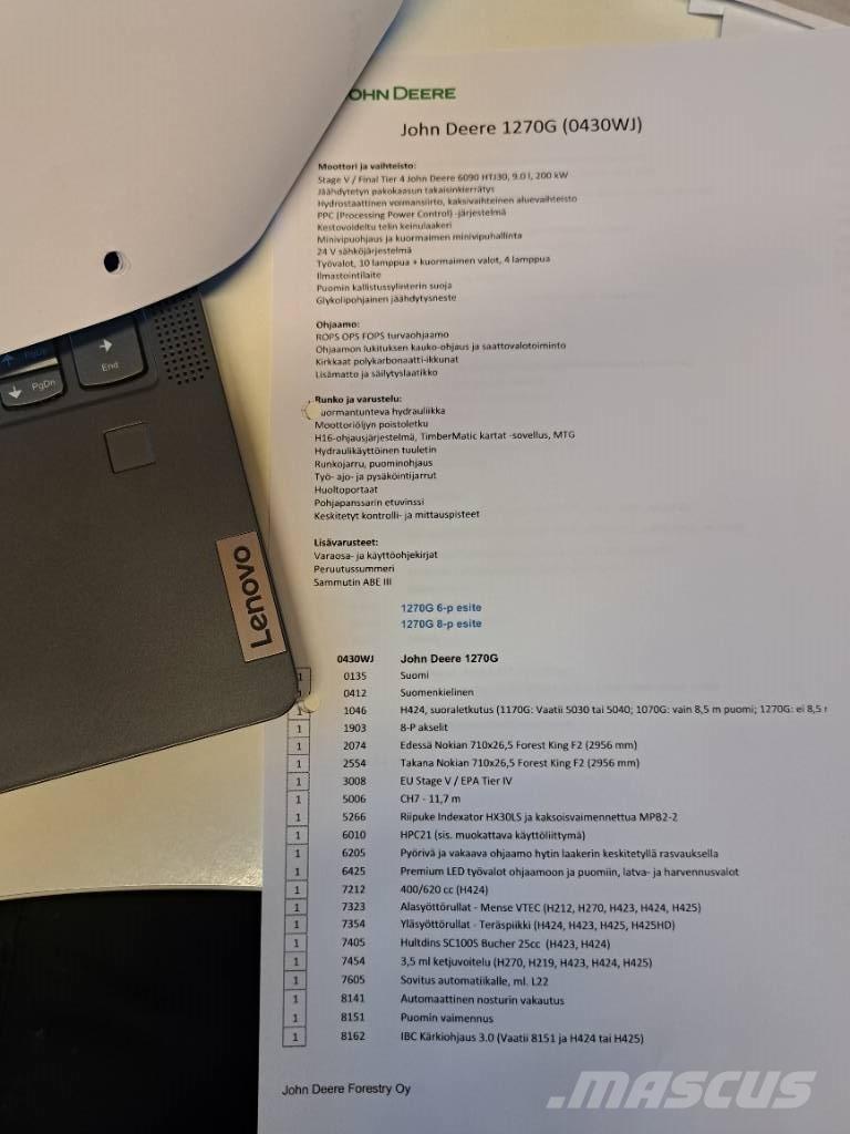 John Deere 1270 G Processadores florestais