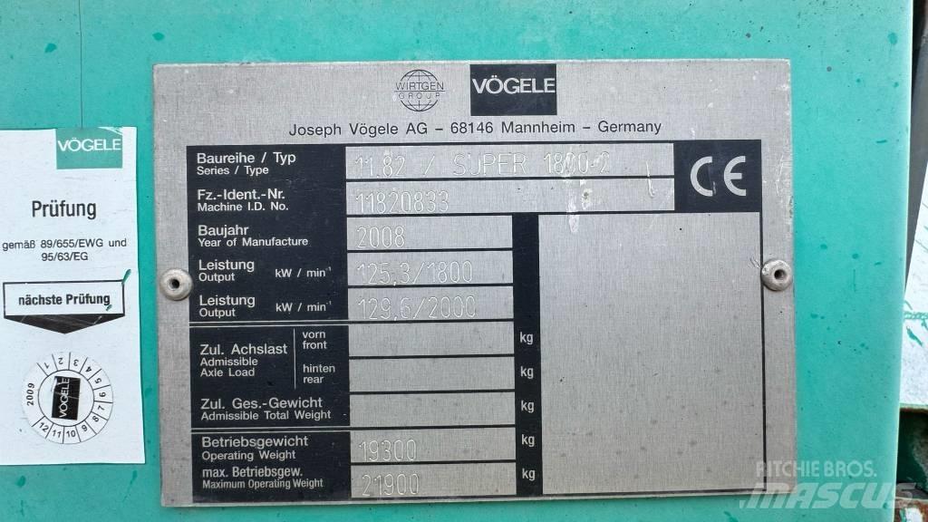 Vögele Super 1800-2 Espalhadoras de asfalto