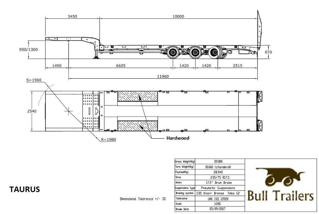 Bull Trailers Taurus Semi Reboques estrado/caixa aberta