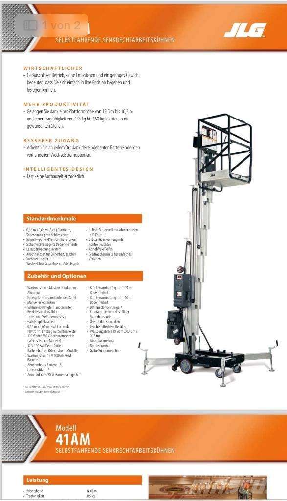 JLG 41 AM Plataformas de Mastro Vertical