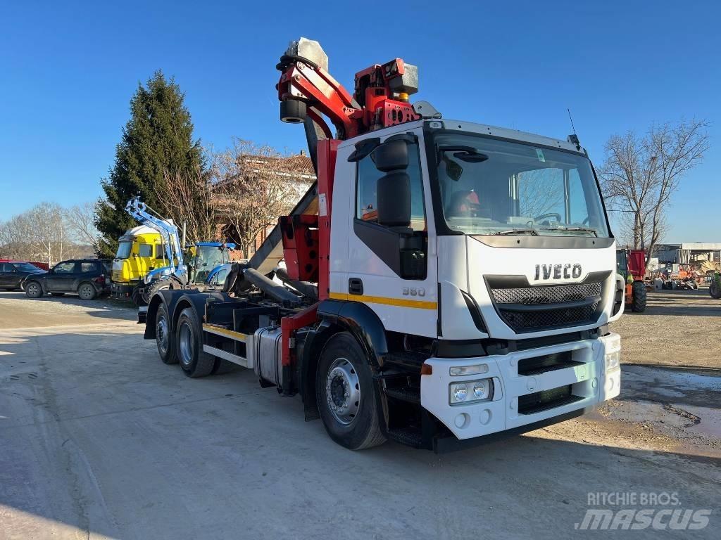 Iveco Stralis-360 Camiões caixa desmontável com elevador de cabo