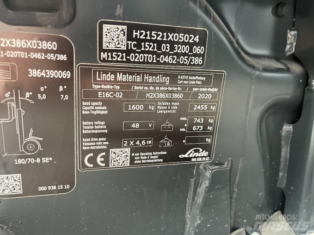 Linde E 16 C-02 Empilhadores eléctricos