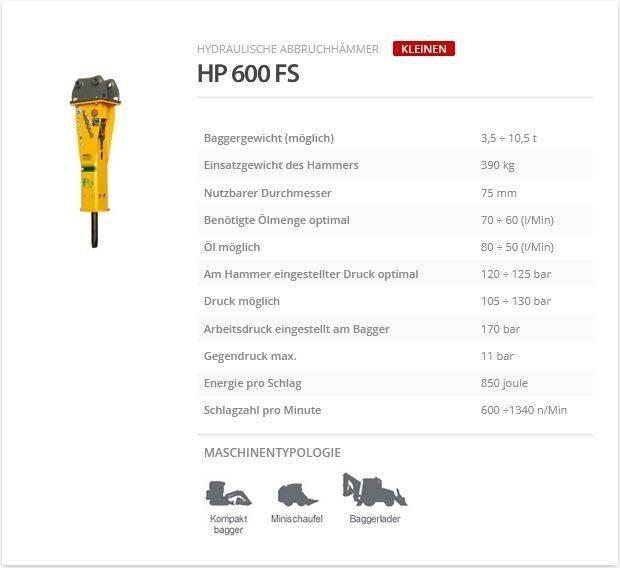 Indeco HP 600 FS Martelos de quebragem