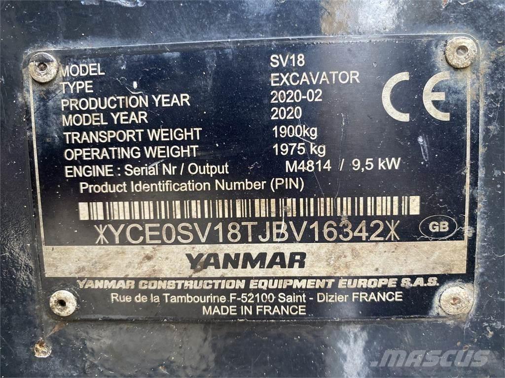 Yanmar SV18 Escavadoras de rodas