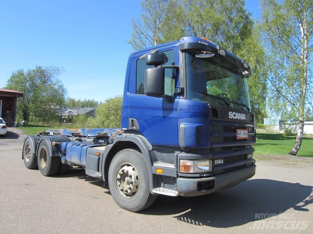 Scania P114 GB Camiões caixa desmontável com elevador de cabo