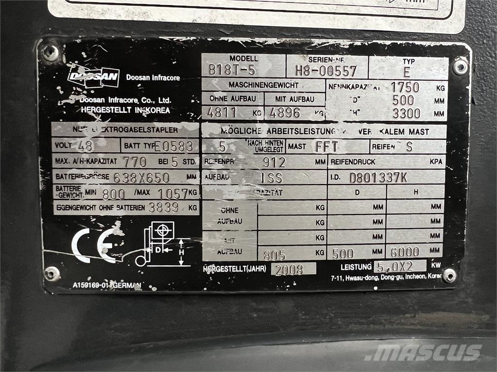 Doosan B18T-5 Empilhadores eléctricos