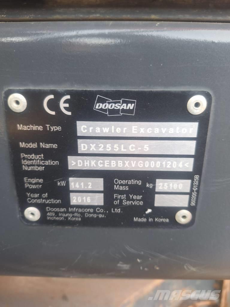 Doosan DX 255 LC-5 Escavadeiras de esteiras