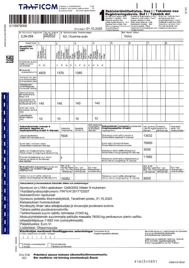 Volvo FH 16 750 Caminhões de transporte de troncos