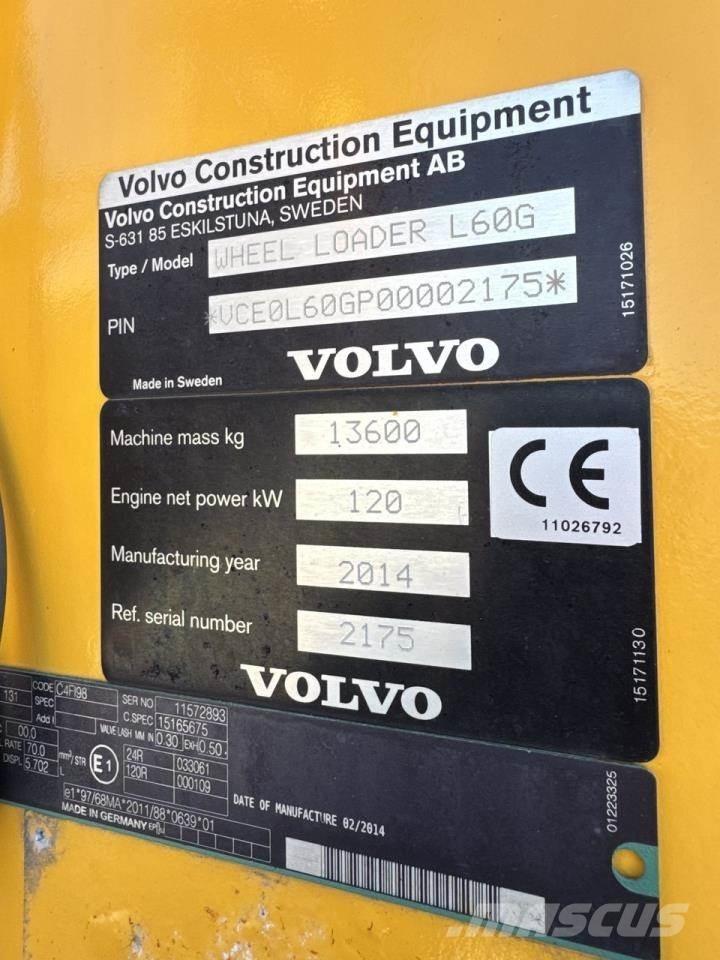 Volvo L60G Carregadeiras de rodas