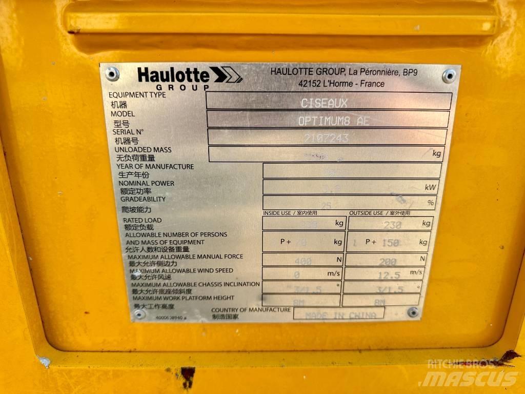 Haulotte OPTIMUM 8 Elevadores de tesoura