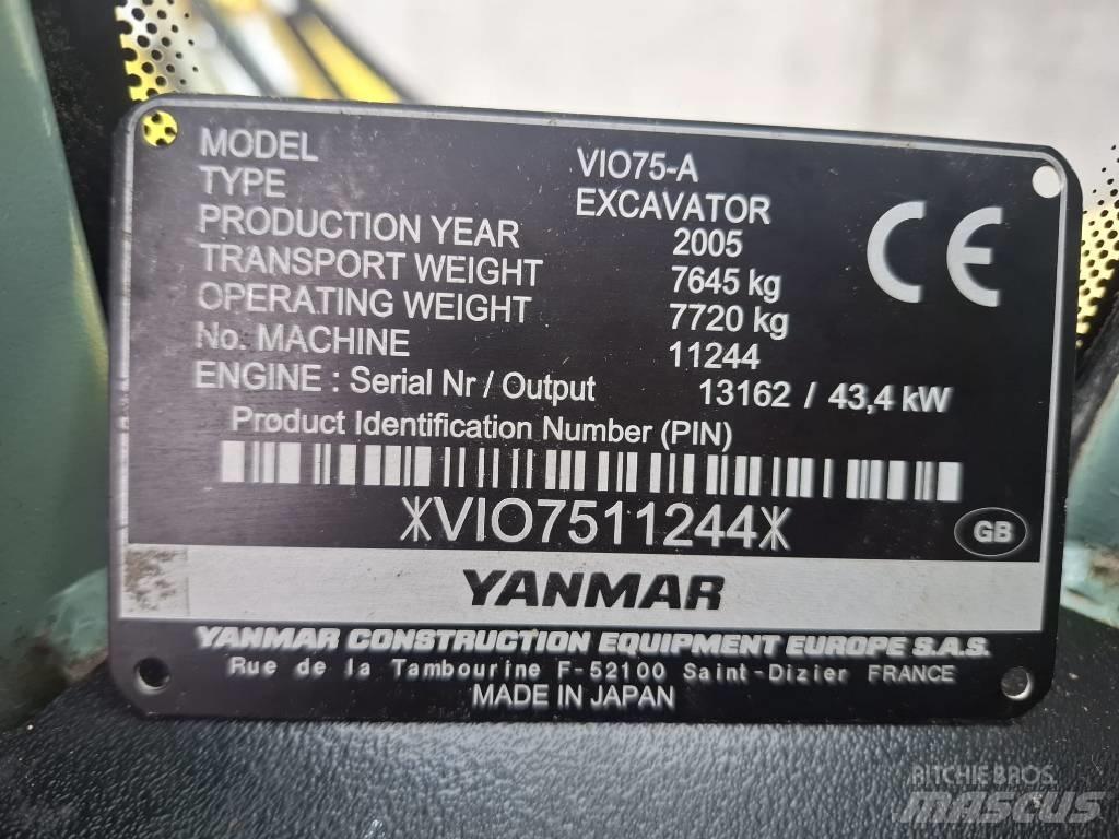 Yanmar Vio 75 A Escavadoras Midi 7t - 12t