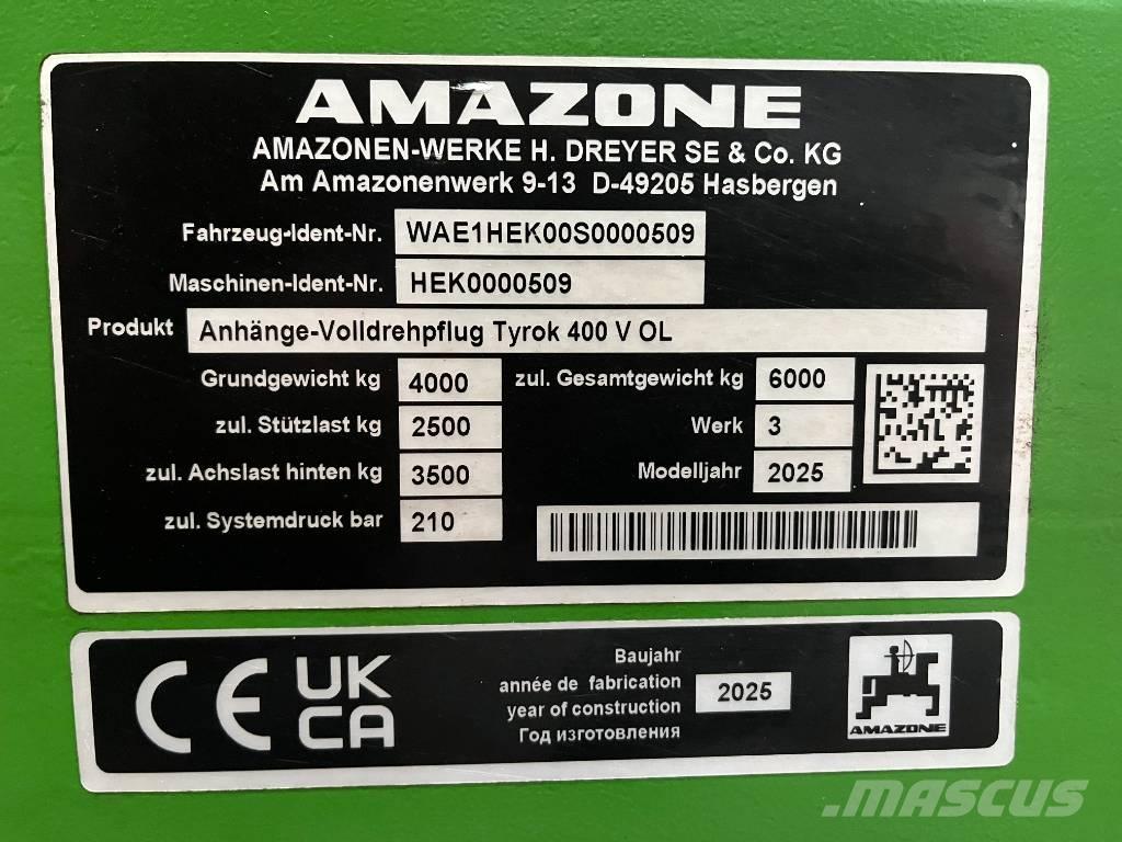 Amazone Tyrok 400 VS Charruas reversíveis
