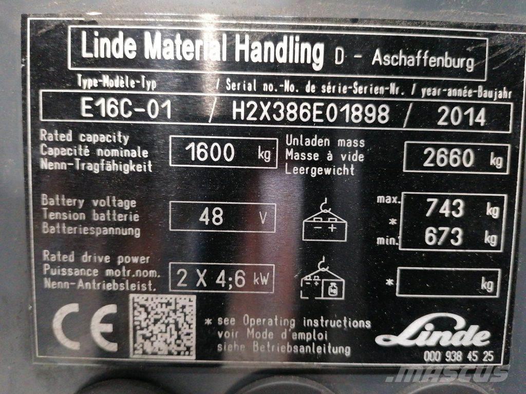 Linde E16C-01 Empilhadores eléctricos
