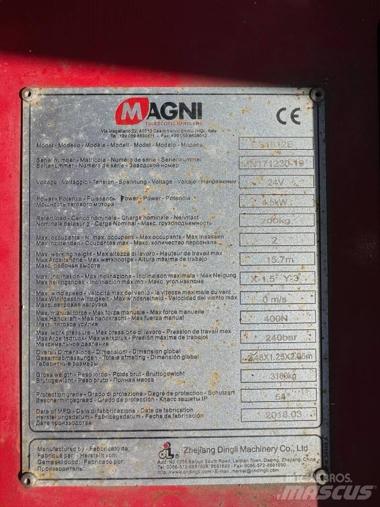Magni ES 1612 E Elevadores de tesoura