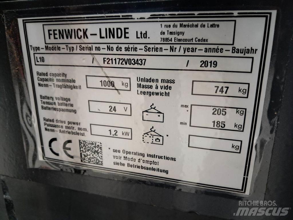 Linde L10 Empilhador para operador externo