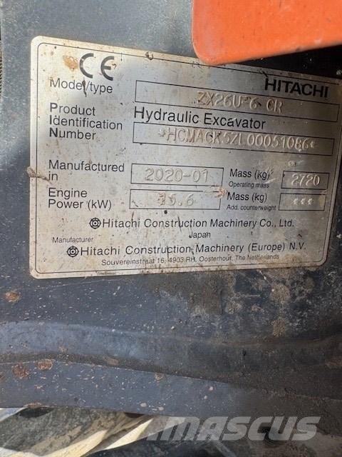Hitachi ZX 26 U-6 CR Miniescavadeiras