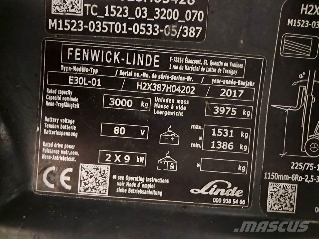 Linde E30L-01 Empilhadores eléctricos