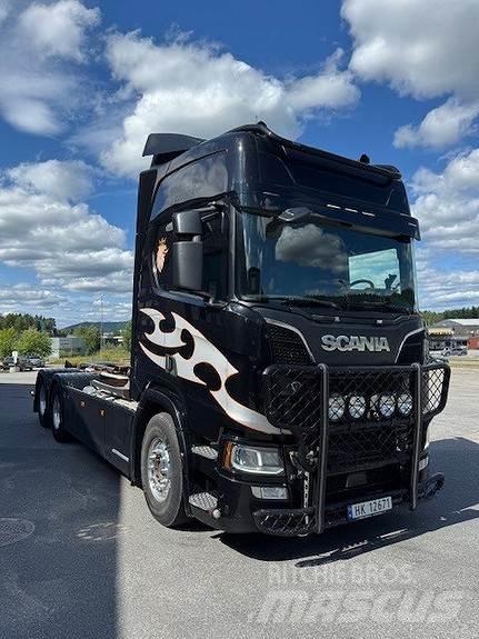 Scania R580LB6X4Nb Camiões caixa desmontável com elevador de cabo