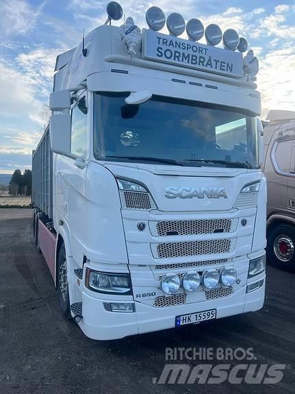 Scania R650B6X2NB Camiões caixa desmontável com elevador de cabo