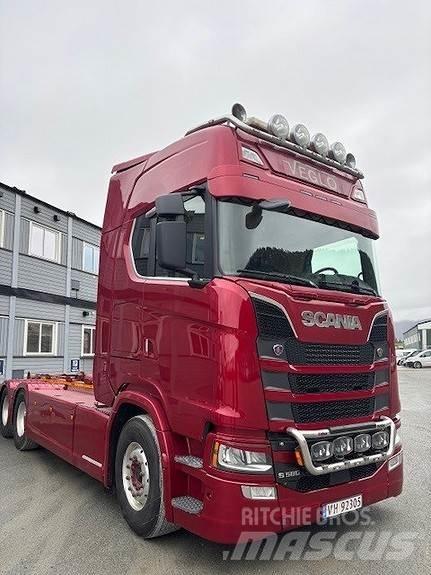 Scania S 580 Camiões caixa desmontável com elevador de cabo