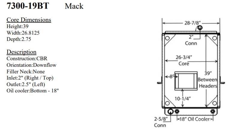 Mack LE Radiadores camiões e carrinhas