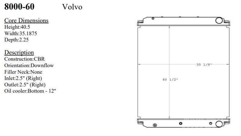 Volvo VT Radiadores camiões e carrinhas