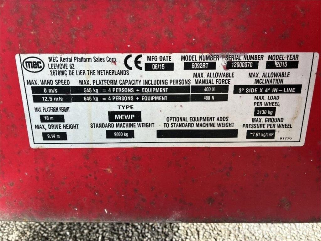 MEC 6092RT Elevadores de tesoura