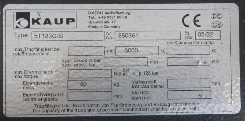 Kaup 5T183G/S Outros acessórios e peças de reposição