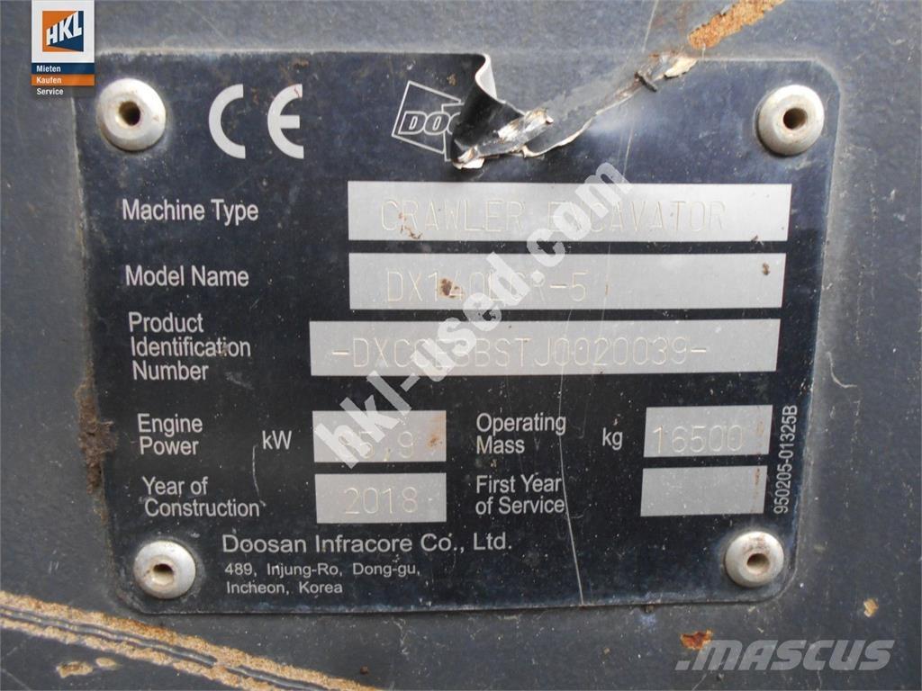 Doosan DX 140 LCR-5 Escavadeiras de esteiras