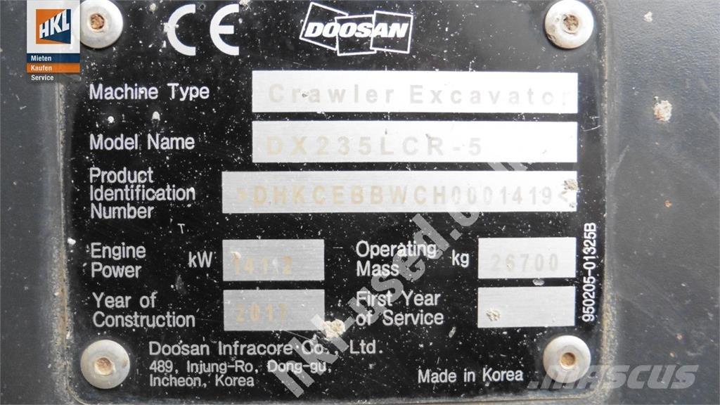 Doosan DX 235 LCR-5 Escavadeiras de esteiras