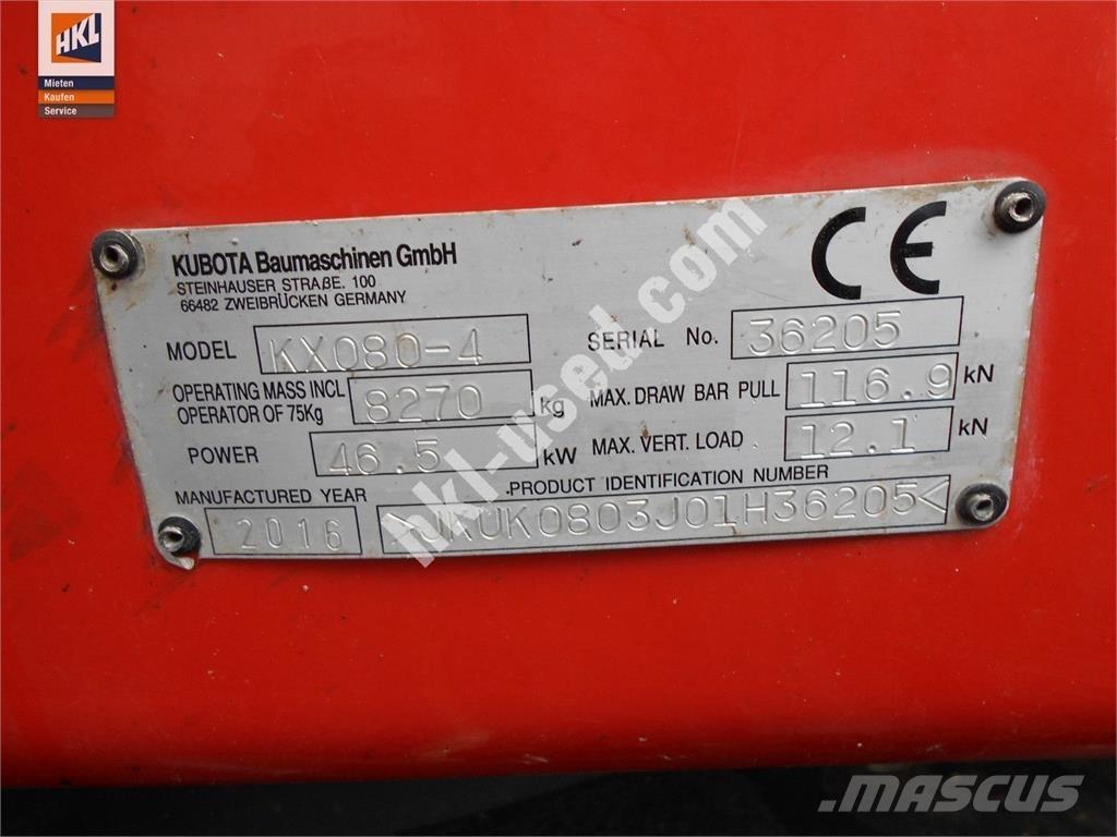 Kubota KX 080-4 Miniescavadeiras