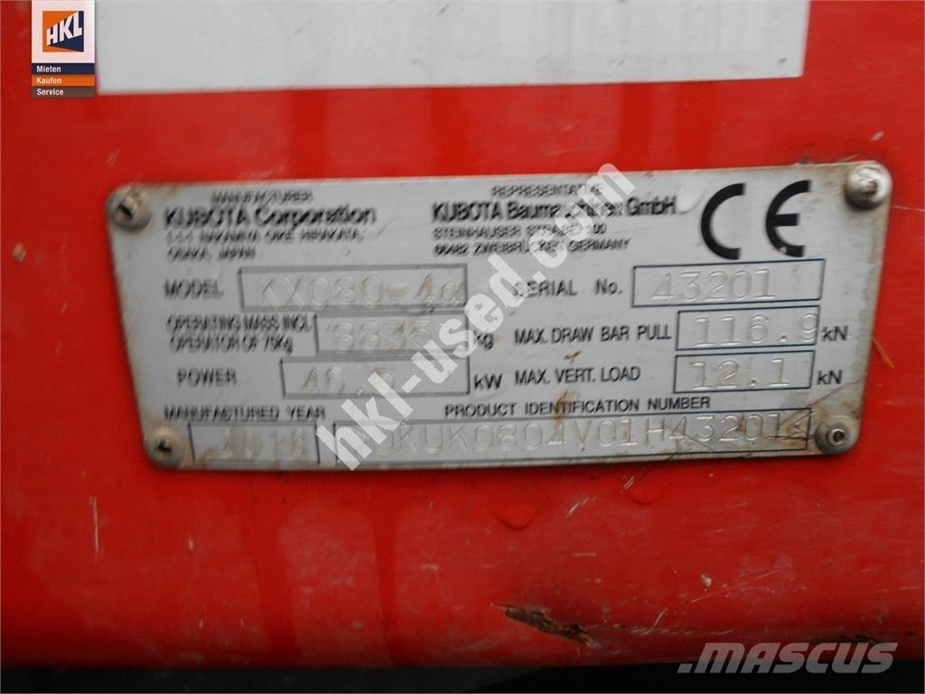 Kubota KX 080-4 Miniescavadeiras