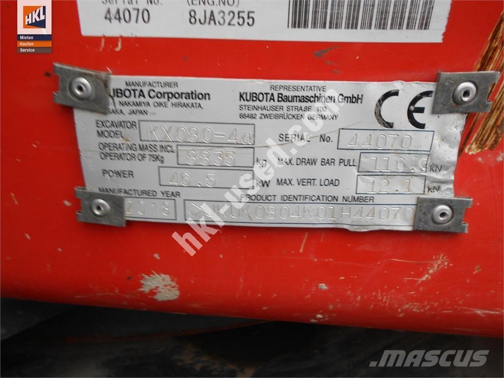 Kubota KX 080-4 Miniescavadeiras