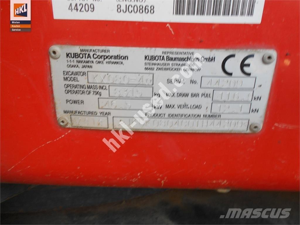 Kubota KX 080-4 Miniescavadeiras