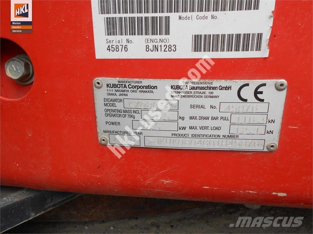 Kubota KX 080-4 Miniescavadeiras
