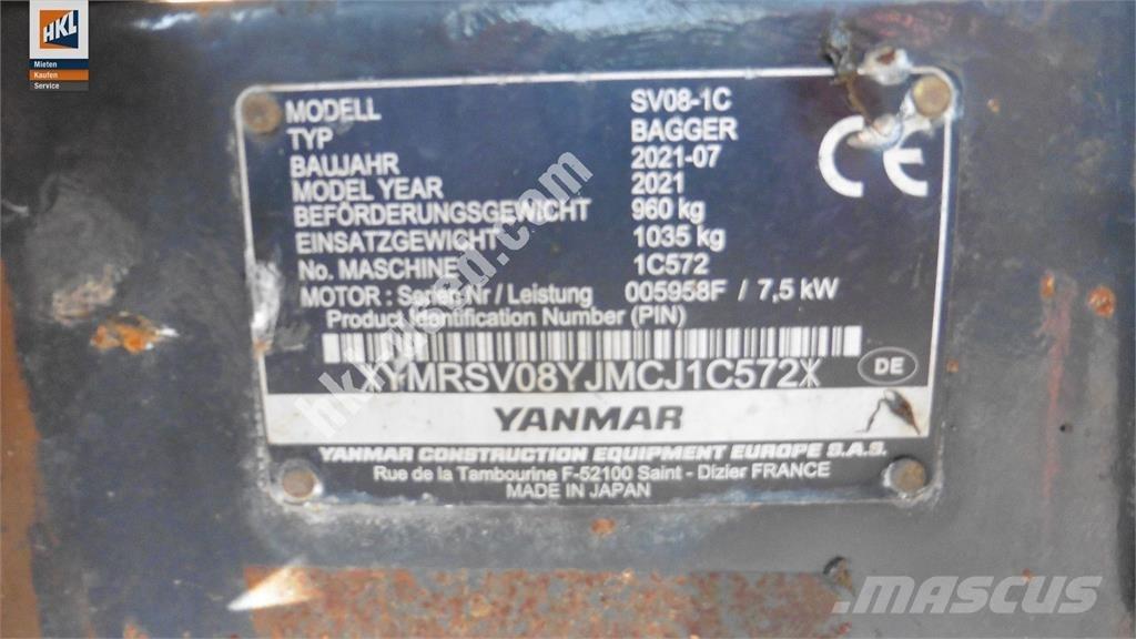 Yanmar SV 08-1C Miniescavadeiras