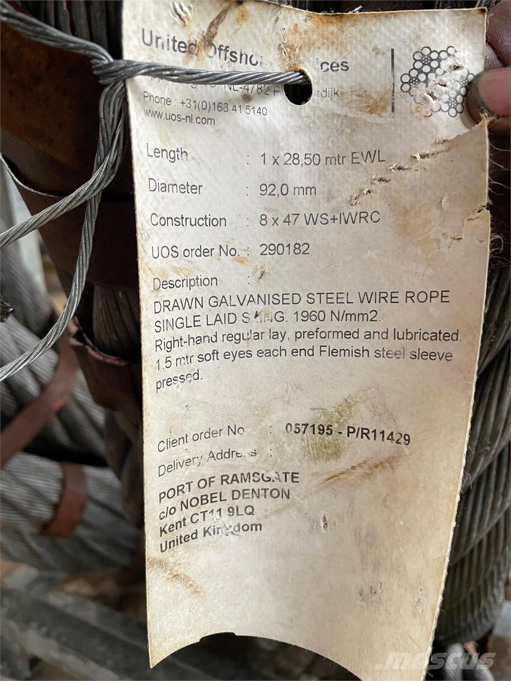  Wirestroppe - 2 stk. Peças e equipamento de gruas