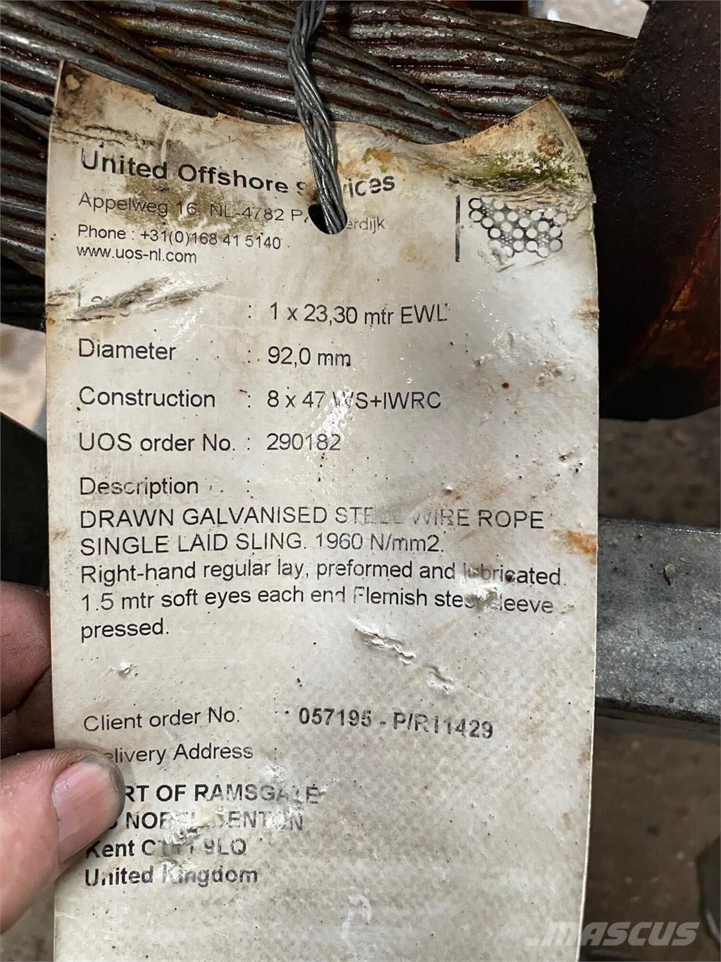  Wirestroppe - 2 stk. Peças e equipamento de gruas