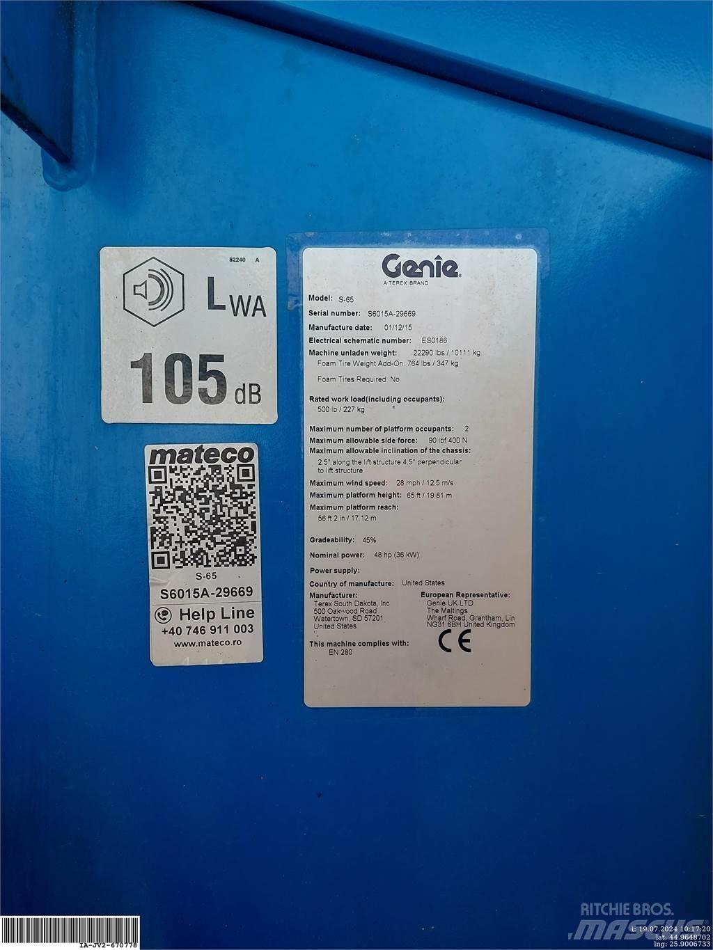 Genie S-65 Elevadores braços Telescópicos