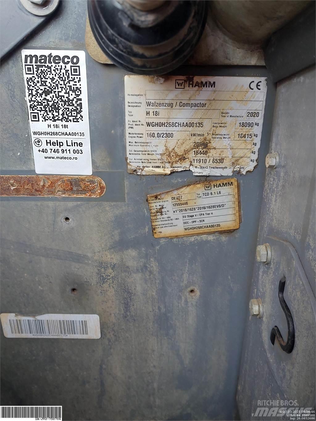 Hamm H 18i 18t Cilindros Compactadores - Outros