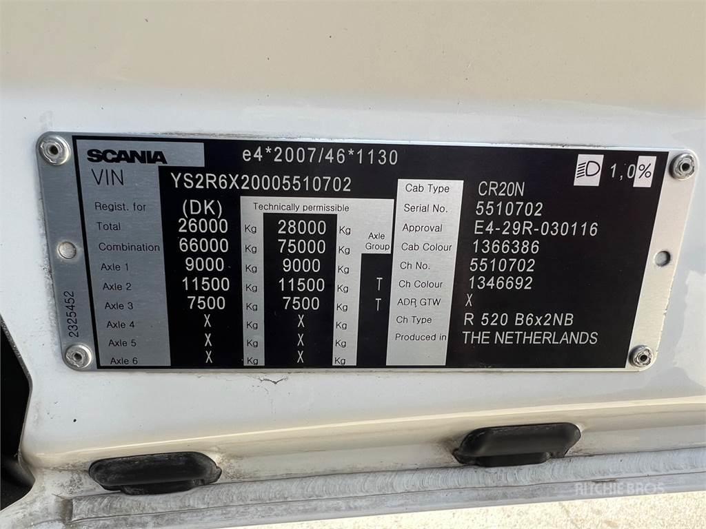 Scania R520 hejs Camiões caixa desmontável com elevador de cabo