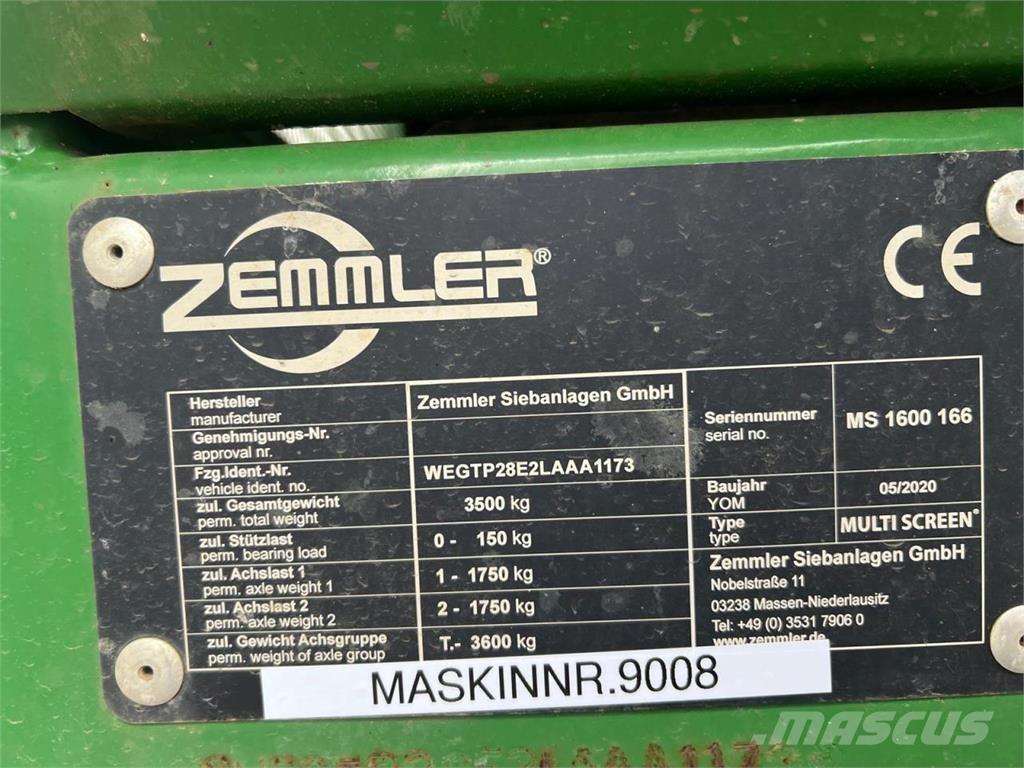 Zemmler MS1600 Equipamento de triagem