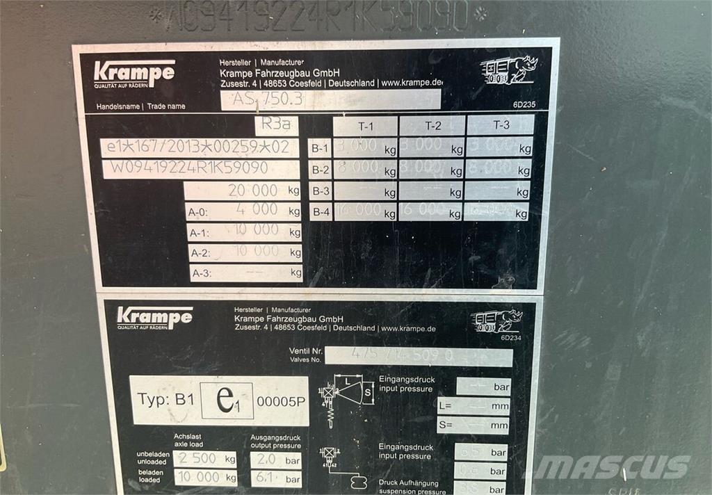 Krampe AS 750 Outros reboques agricolas