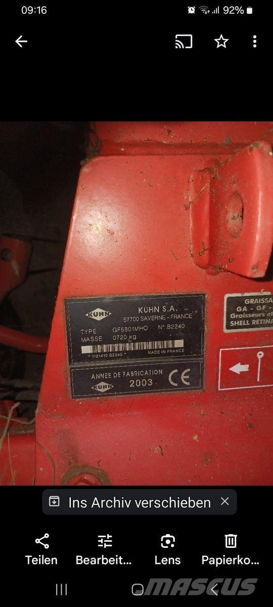 Kuhn GF 5801 MHO Ancinho virador