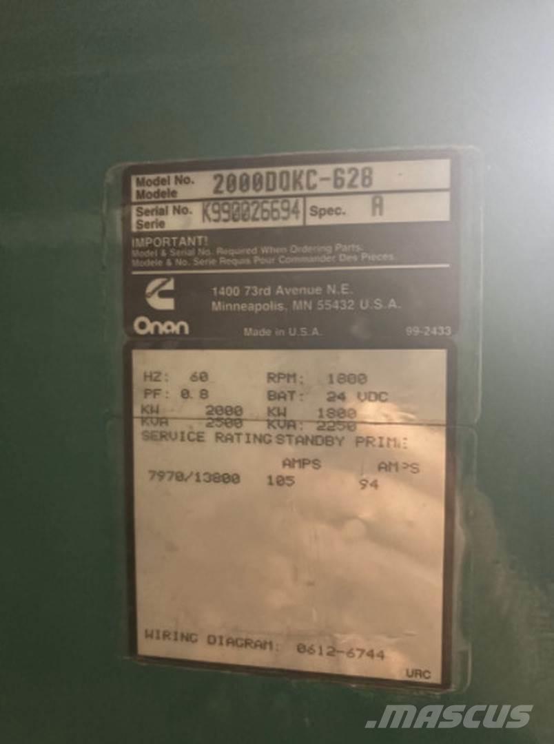 Cummins 2000DQKC-628 Geradores Diesel