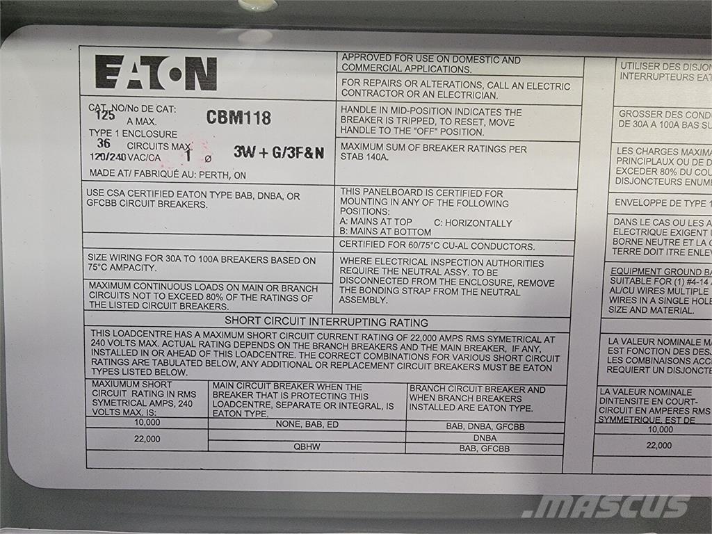 Eaton CBM118 Construção - Outros
