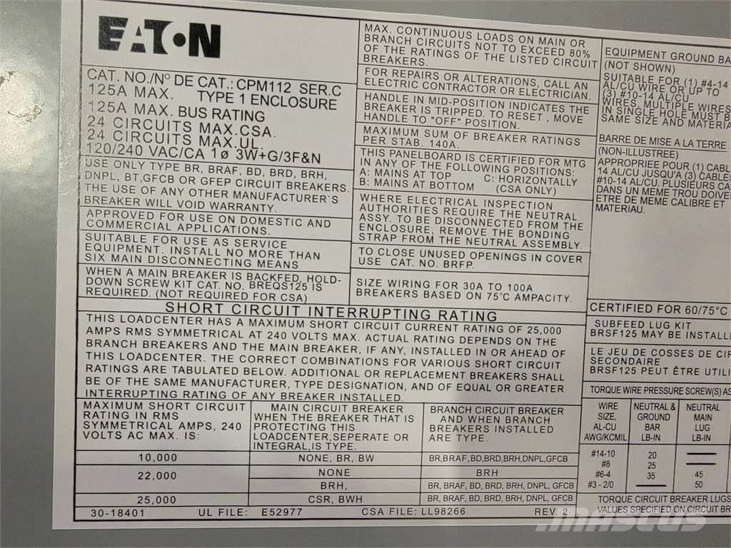 Eaton PM112 Construção - Outros
